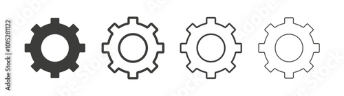 Settings button liner icon vector set.