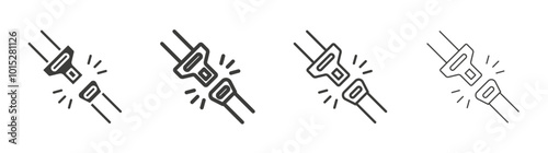 Seat Belt liner icon vector set.