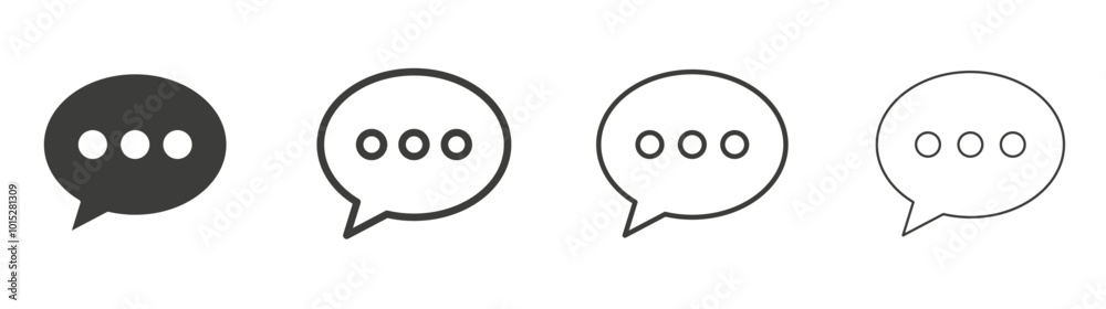 Speech bubble liner icon vector set. Speech bubble liner icon vector set.