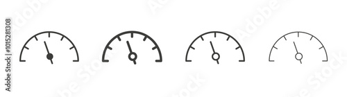 Speedometer liner icon vector set.