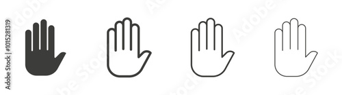 Stop liner icon vector set.