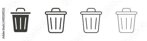 Trash Bin liner icon vector set.