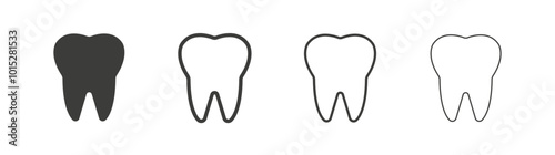 Tooth liner icon vector set.