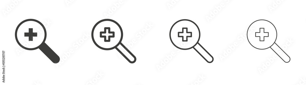 Obraz premium Zoom in liner icon vector set.