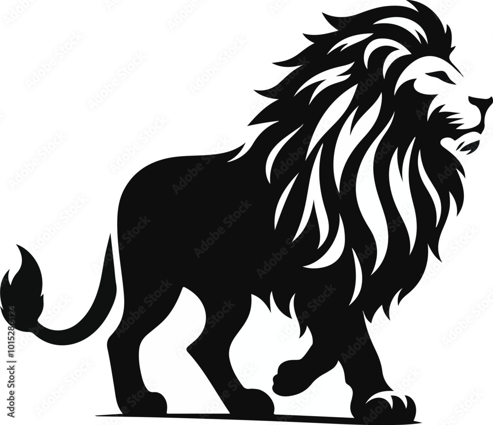 a lion vector silhouette with a white background a lion vector silhouette with a white background