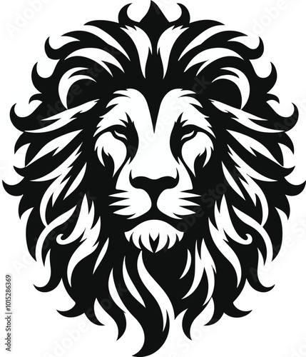 a lion vector silhouette with a white background