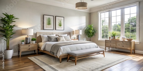 Transform your bedroom with chic, minimalist furniture in Anderson, SC, featuring sleek lines and smart storage solutions for a calming and organized photo