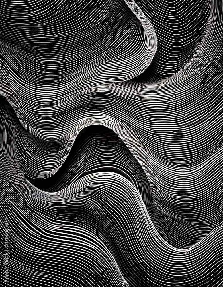 Abstract black and white waves Abstract black and white waves