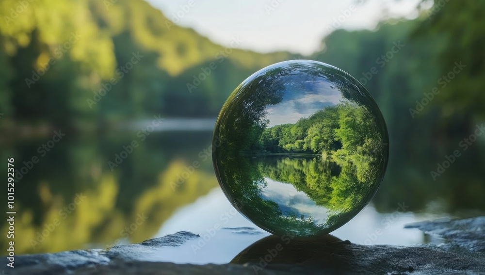 Crystal Ball Reflecting Nature Crystal Ball Reflecting Nature