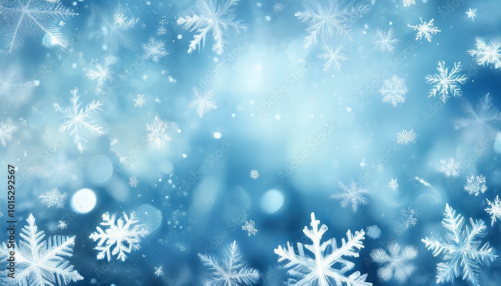 Sparkling snowflakes on blue Sparkling snowflakes on blue