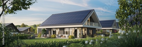 Modern House with Solar Panels