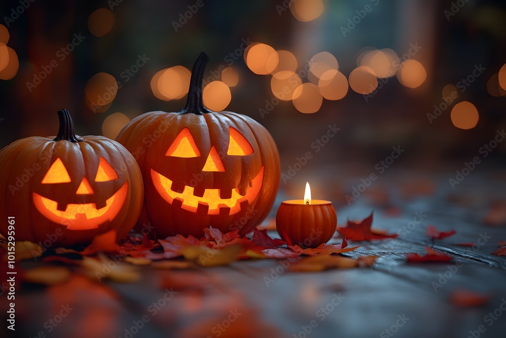 Halloween pumpkins with candles Halloween pumpkins with candles