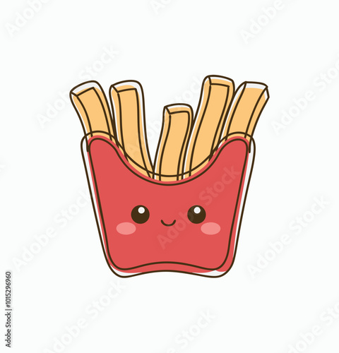 French Fries cartoon style vector illustration