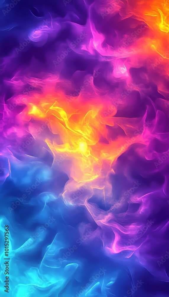 Vivid Abstract Smoke Art Colorful Smoke Patterns and Swirls on a Dark Background Digital Background