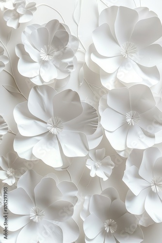 background of paper white flowers all over