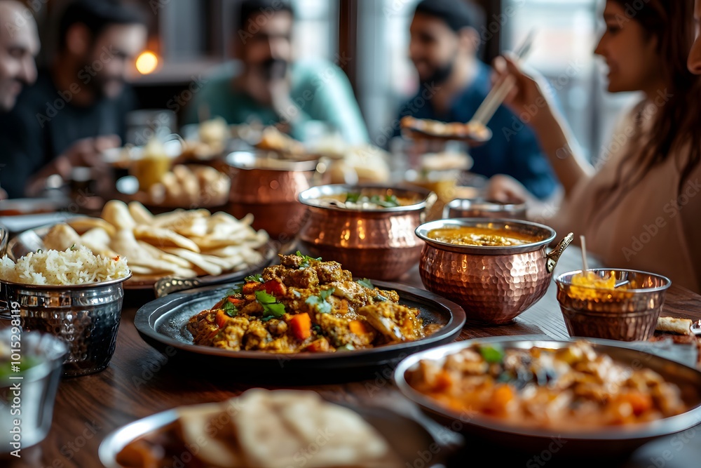 Obraz premium Delicious indian food in vibrant setting