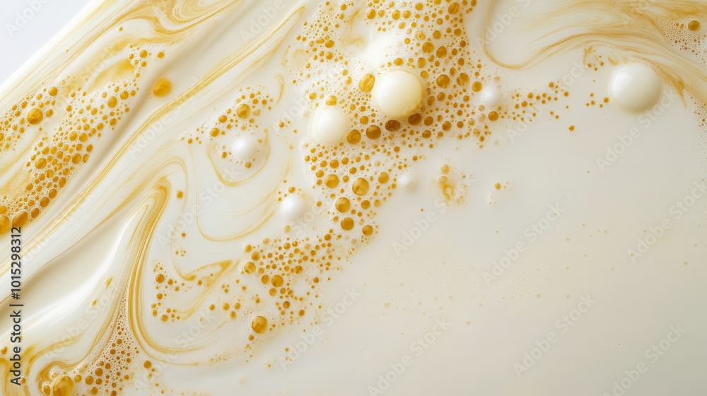 Mesmerizing Golden Liquid Swirls and Bubbles Mesmerizing Golden Liquid Swirls and Bubbles