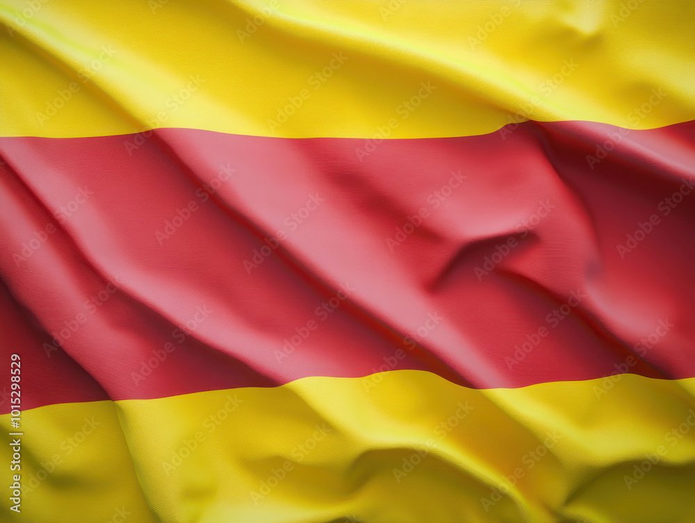 Yellow and red flag with a wavy texture. Yellow and red flag with a wavy texture.