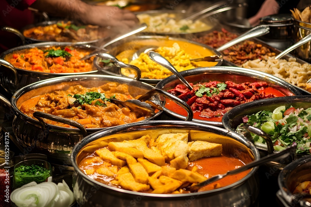 Obraz premium Delicious indian curry dish selection