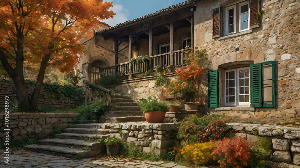 old house in autumn old house in autumn