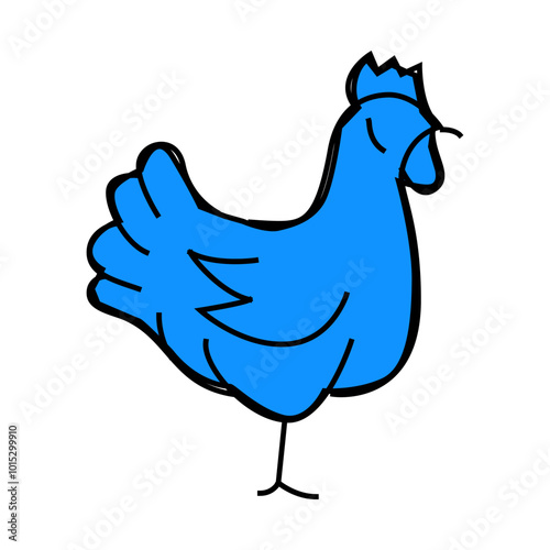 chicken domestic farm bird line icon vector. chicken domestic farm bird sign. isolated symbol illustration