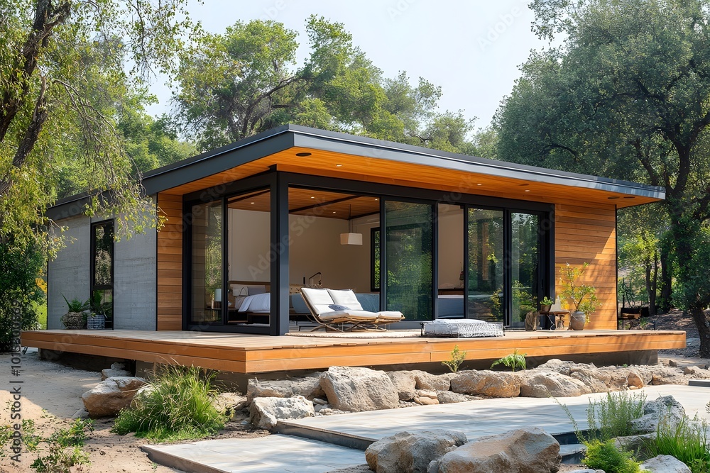 Fototapeta premium Prefabricated sustainable home