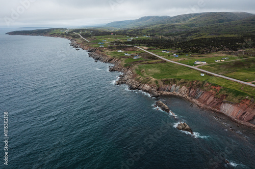 Eagle view of the coast of Cape Breton