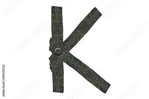 K Made Of Wood and screw on it, Wooden alphabets , k PNG .wooden font letter , number one made of metal old wooden arrow sign