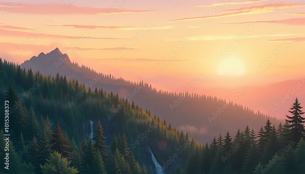 Breathtaking Sunrise Over Mountainous Landscape (16:9) Breathtaking Sunrise Over Mountainous Landscape (16:9)
