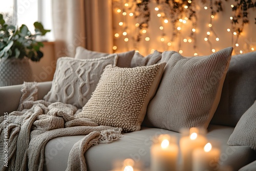 Hygge soft throw pillows photo