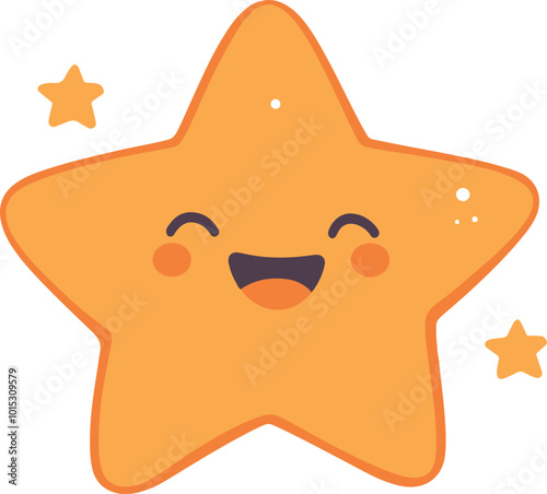 smiling rating star - concept of good feedback