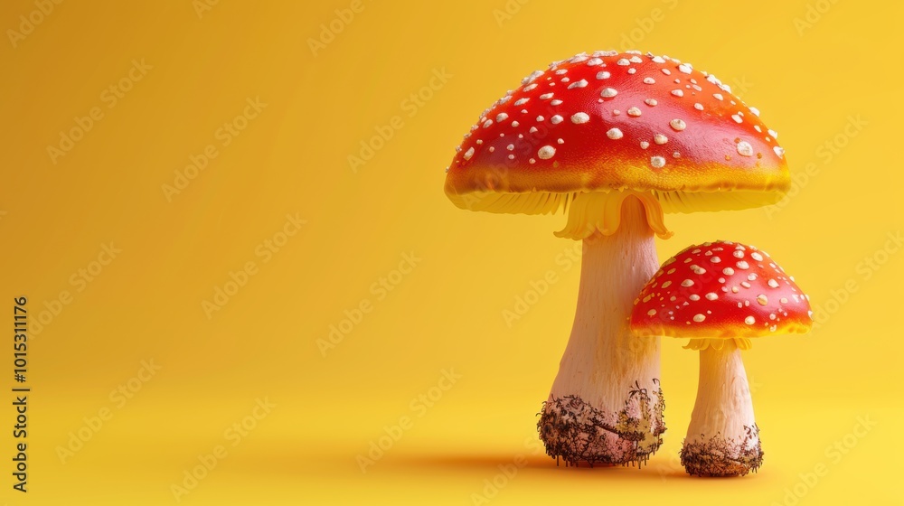 Obraz premium Mushroom against a muted background, wonderful seasonal mushroom. Background gentle, mushroom distinct.