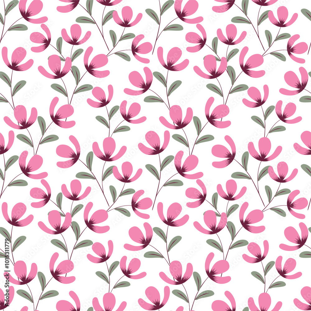 White background vector seamless pattern with delicate flowers for textile and fabric print and other uses. White background vector seamless pattern with delicate flowers for textile and fabric print and other uses.