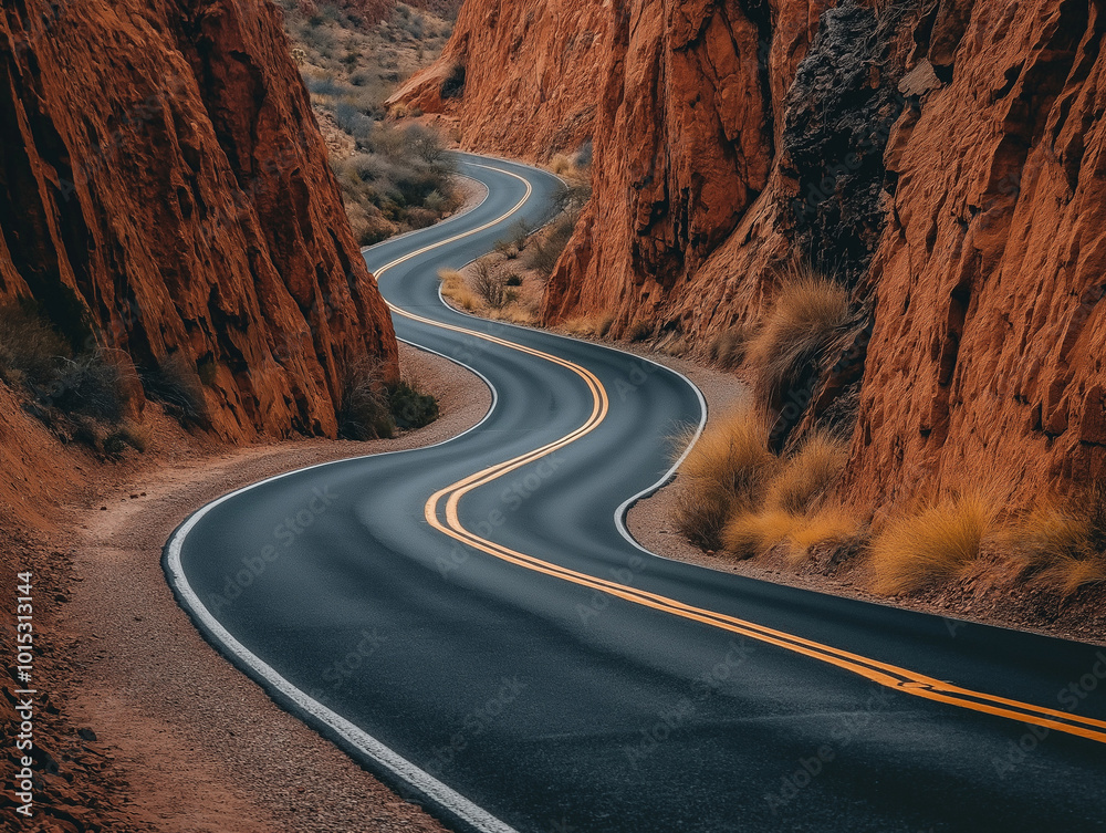 A Winding Highway Through a Majestic Canyon: An Engineering and Nature Marvel