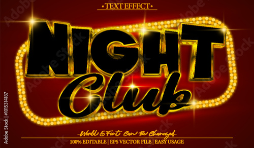 Night Club Vector Text Effect Editable Alphabet Party Disco Music Dj Red