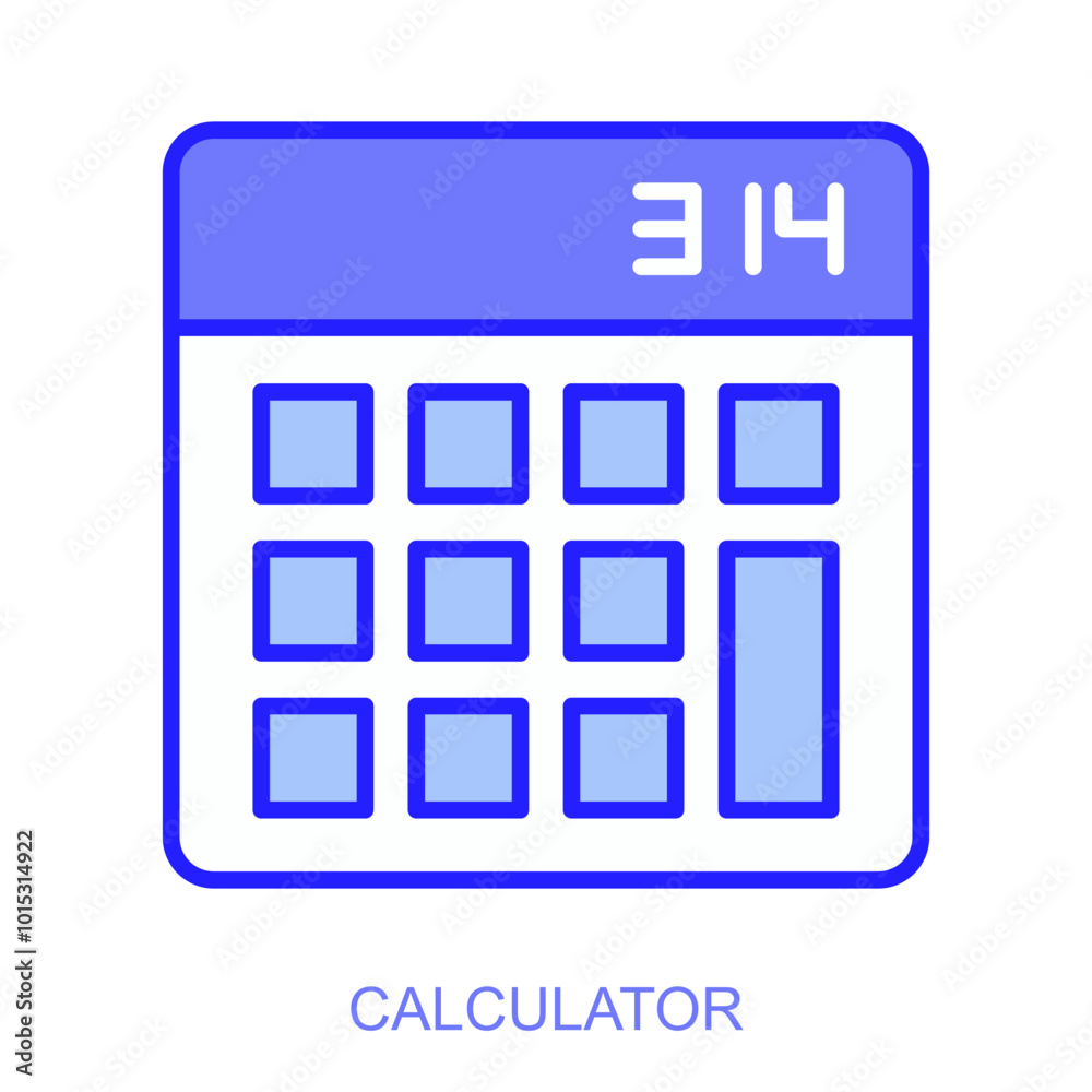 Education web icon in line style for web and mobile app. Symbol of a calculator. Vector illustration Education web icon in line style for web and mobile app. Symbol of a calculator. Vector illustration