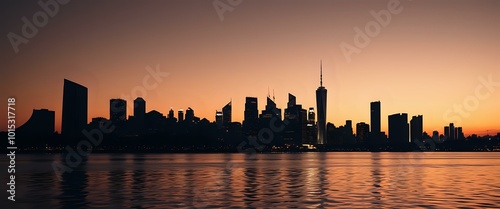 Breathtaking New York City Sunset Skyline with Hudson River, Iconic Buildings