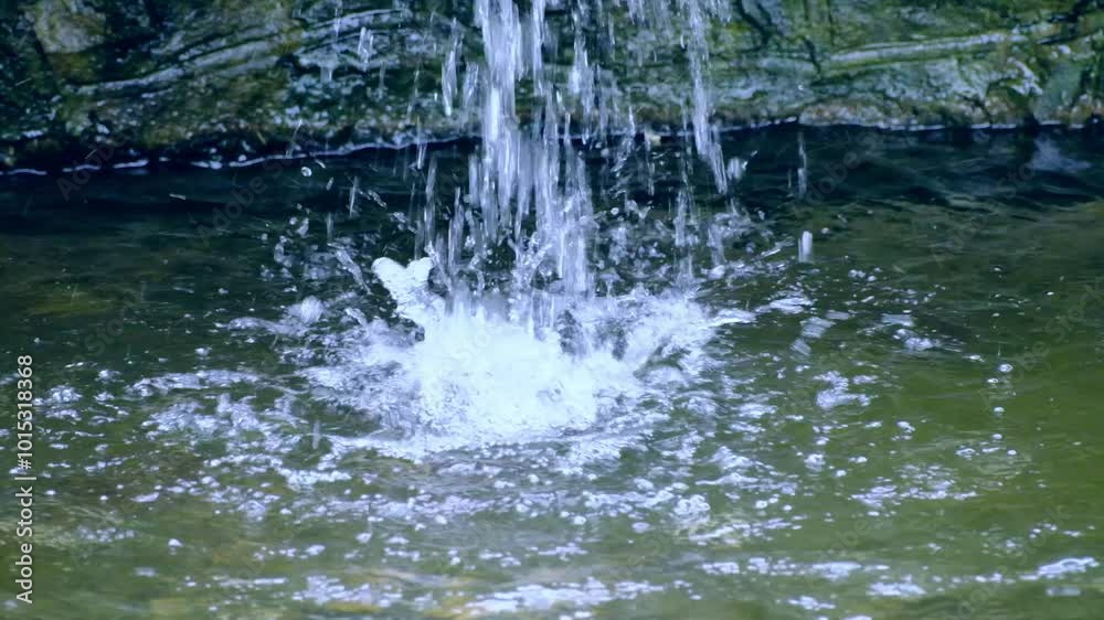 Mountain stream running water splashing water splash empty lens close-up real shot Mountain stream running water splashing water splash empty lens close-up real shot