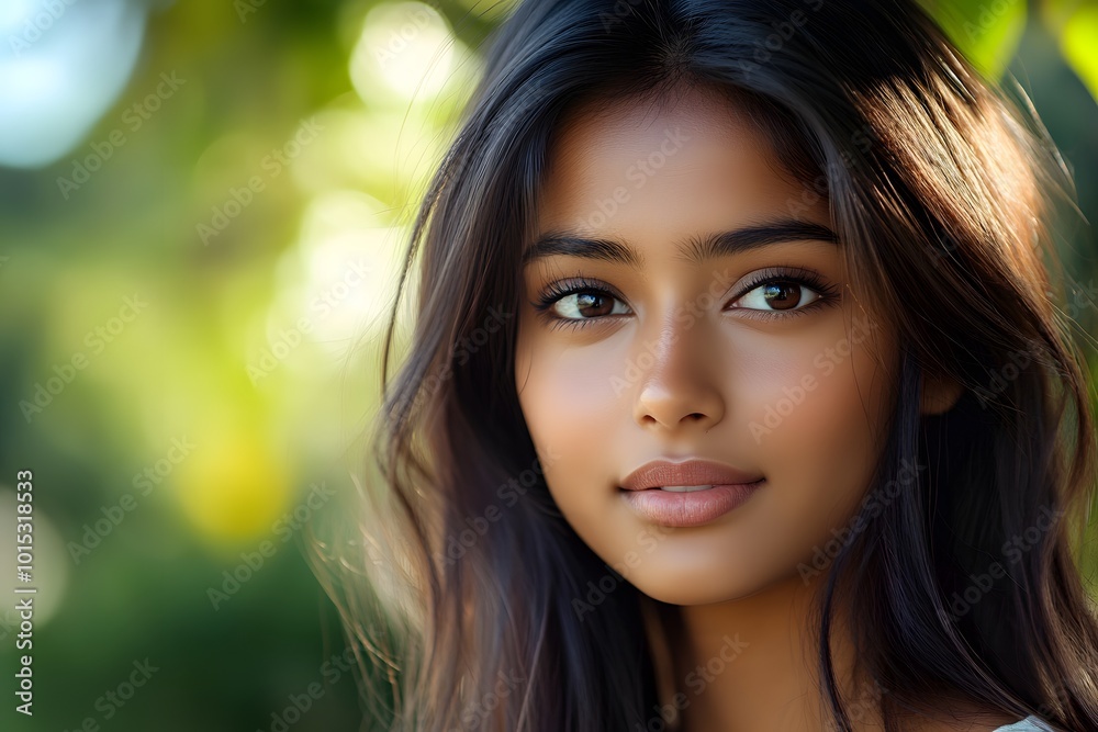 Close up of attractive young Indian asian woman with smooth skin Close up of attractive young Indian asian woman with smooth skin