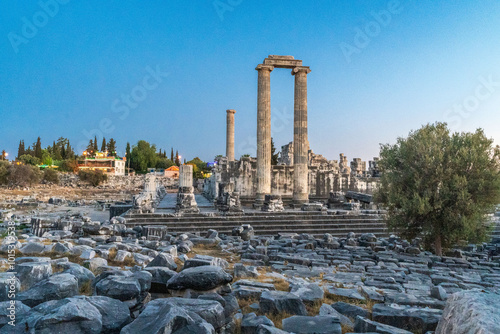 The Apollo Temple view in Didim Town of Turkey photo