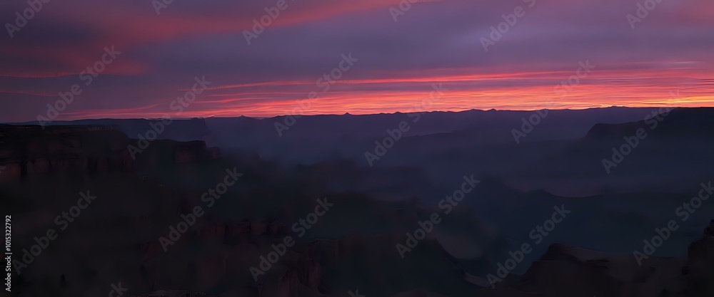 Obraz premium Breathtaking Canyon Sunset Panorama - Natures Grandeur