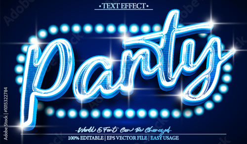 Party Vector Text Effect Editable Alphabet Music Dance Festival photo