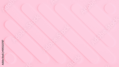 Pattern of pink diagonal geometric shapes on pink background with 3d effect or shadow. Abstract high resolution modern geometric background with copy space.
