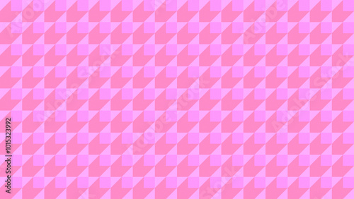 Abstract background of seamless pattern of pink squares with shadows. High resolution full frame modern geometric background for Valentine's Day, love and romantic celebration. Copy space.