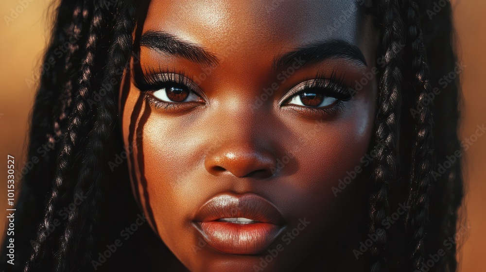 Powerful portrait of a beautiful strong, black woman. Powerful portrait of a beautiful strong, black woman.