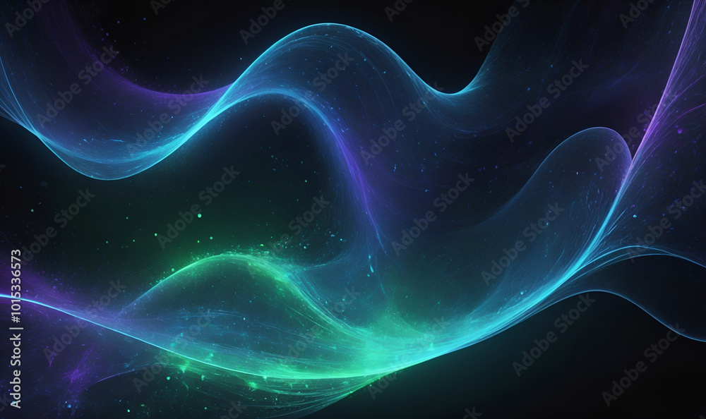 Abstract waves of particles create a sense of energy and movement Abstract waves of particles create a sense of energy and movement