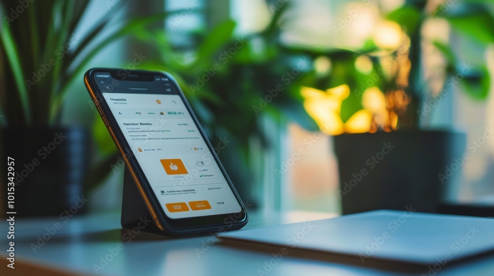 Mobile phone with cashback app on the screen. Online banking and refund policy. Mobile phone with cashback app on the screen. Online banking and refund policy.