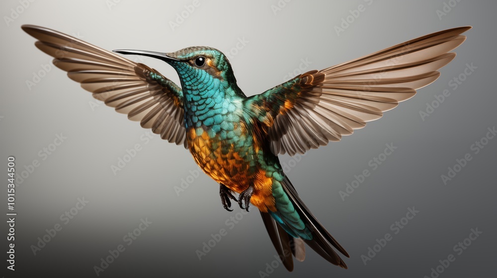 Obraz premium Flying hummingbird isolated