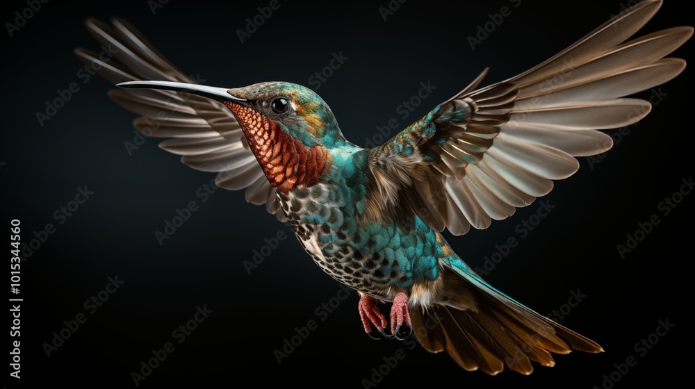 Obraz premium Flying hummingbird isolated