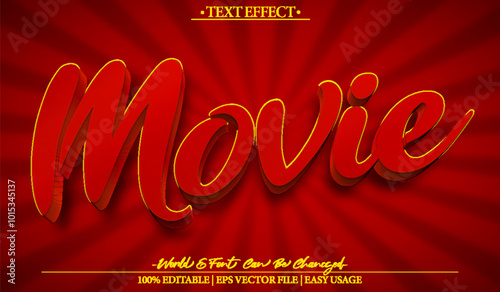Movie Vector Text Effect Editable Alphabet Purple Film  Cinema Show